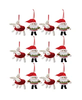 Slickblue Set of 12 Santa and Moose Ornaments for Christmas Decor