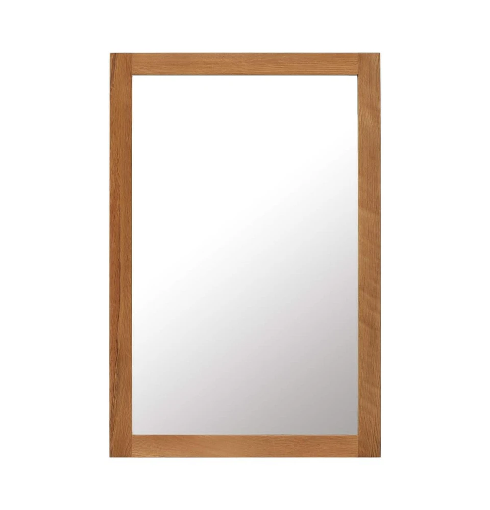 vidaXL Mirror 23.6"x35.4" Solid Oak Wood