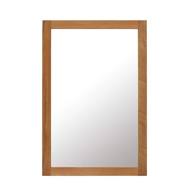 vidaXL Mirror 23.6"x35.4" Solid Oak Wood