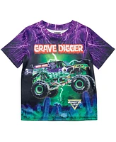 Monster Jam Boys 3 Pack T-Shirts to Grave Digger El Toro Loco Megalodon