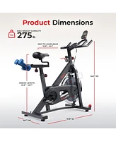 Sunny Health & Fitness Smart Pro Indoor Cycling Exercise Bike, Felt Resistance and Belt Drive with Bluetooth Connectivity and SunnyFit App