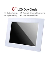 Lcd Day Clock Digital Calendar Alarm Large Dementia Table Home Office 2 Pack