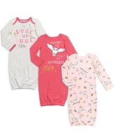 Harry Potter Baby Girls Hedwig Owl 3 Pack Sleeper Gown Newborn to