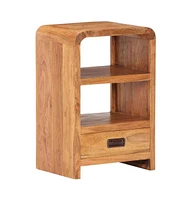 vidaXL Bedside Table 15.7"x11.8"x23.6" Solid Acacia Wood Honey Finish