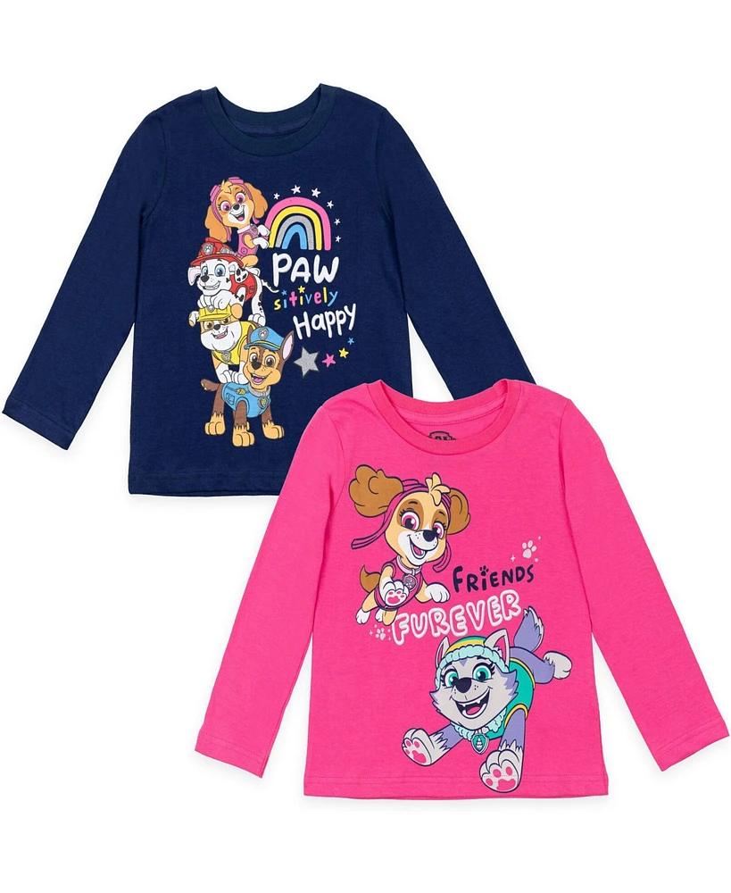 Paw Patrol Toddler Girls Everest Rubble Marshall 2 Pack Pullover T-Shirts to