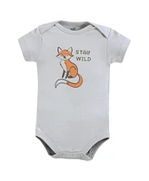 Touched by Nature Baby Boys Organic Cotton Bodysuits, Dreamy Woodland