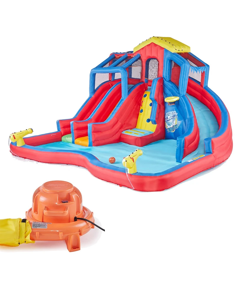 Banzai Hydro Blast Inflatable Play Water Park with Slides and Water Cannons