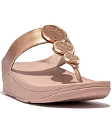 FitFlop Women's Halo Bead-Circle Metallic Toe-Post Sandals