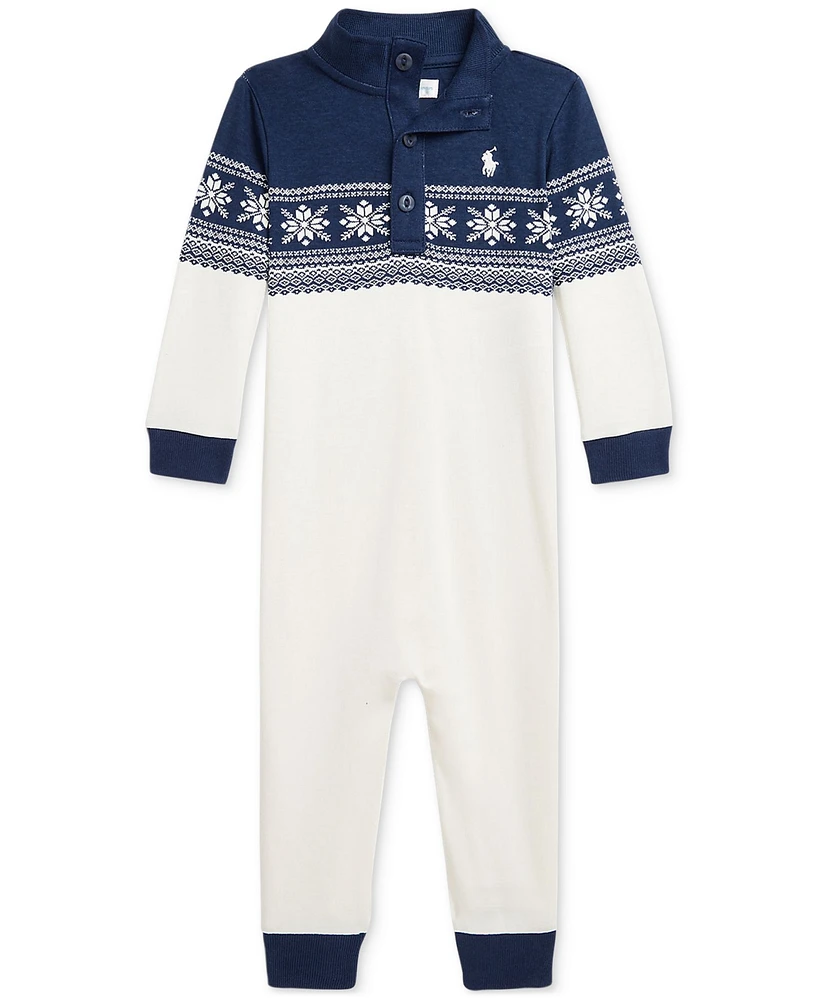 Polo Ralph Lauren Baby Cotton Snowflake-Print Coverall