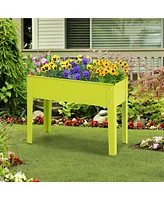 24'' Raised Garden Bed with Legs Metal Elevated Planter Box Drainage Hole Backyard