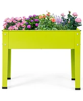 Costway 24" Raised Garden Bed with Legs Metal Elevated Planter Box Drainage Hole Backyard