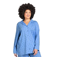 Avenue Plus Button Star Sleep Top