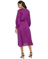 Jessica Howard Petite Cowl-Neck Long-Sleeve Fit & Flare Dress