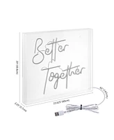 Jonathan Y Better Together Contemporary Glam Acrylic Box Usb Operated Led Neon Light