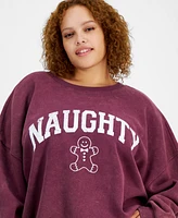 Grayson Threads, The Label Trendy Plus Naughty Gingerbread Man Sweatshirt