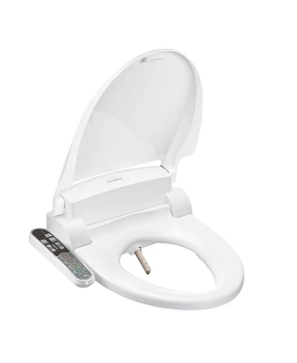 SmartBidet Sb-2000WE Electric Bidet Toilet Seat for Elongated Toilets with Attached Control Panel