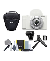 Sony Zv-1F Vlog Camera (White) Bundle with Content Creation Kit and Accessory