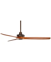 52" Windspun Rustic Farmhouse 3 Blade Indoor Ceiling Fan with Remote Control Oil Rubbed Bronze Brown Walnut Solid Wood for Living Kitchen House Bedroo