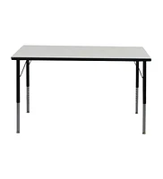 Bintiva Activity Table 24" x 36" Black Edge - Black Legs Adjusts 21" - 30"