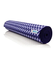 Bintiva Chevron Style Yoga Towel Hybrid Mat - Dark Blue/Light Blue