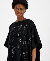 Anne Klein Women's Sequin-Detail Poncho Top