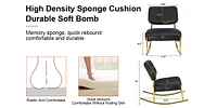 Pu Rocking Chair with Cushioned Seat and Gold Legs
