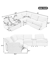 Streamdale Furniture 104" Home Theater Reclining Sectional with Storage, Usb, Power Socket