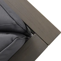 Durable Acacia Wood Sofa with Water-Resistant Cushions and Cross-Back Design