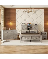 Streamdale Furniture Full Farmhouse Bedroom Set with Storage