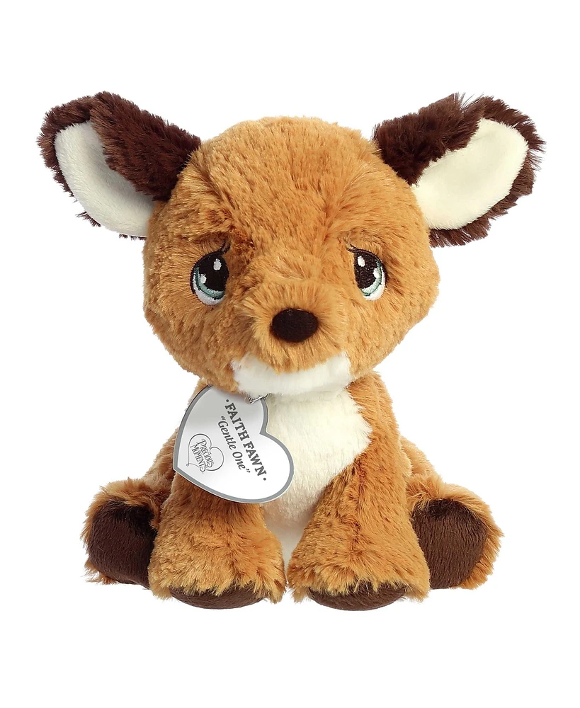 Aurora Small Faith Fawn Precious Moments Inspirational Plush Toy Brown 7.5"