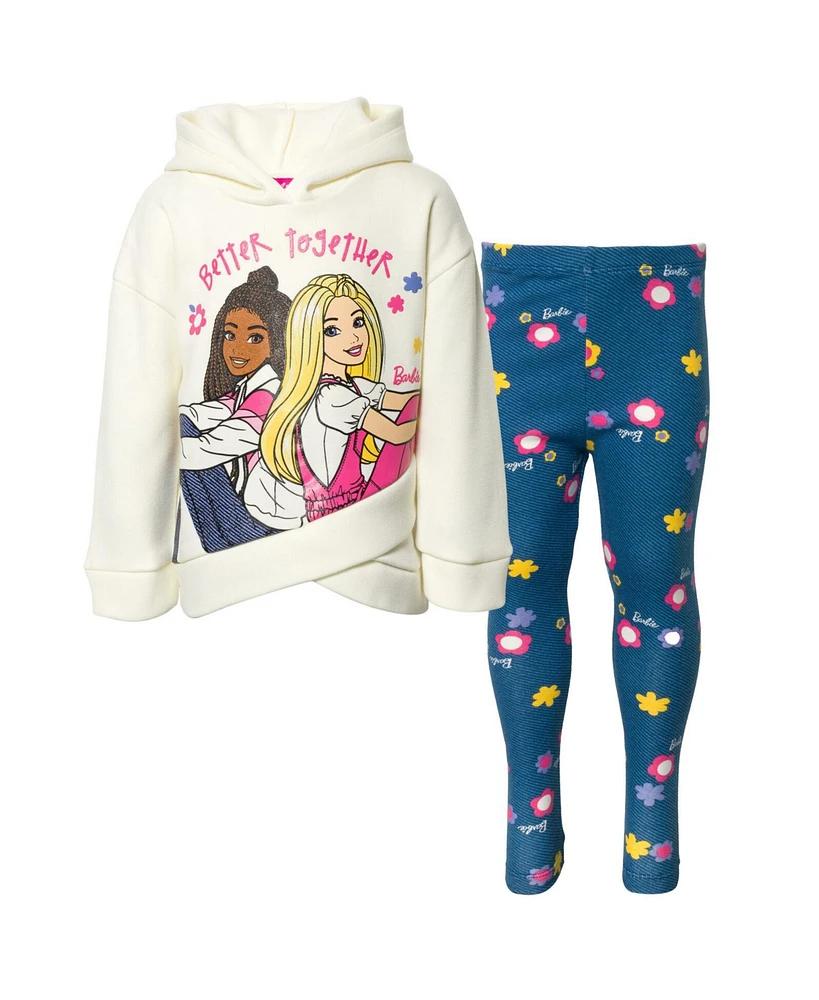 Barbie Girls Fleece Hoodie and Leggings Outfit Set to (2T