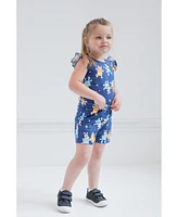 Bluey Baby Girls Bingo Polly Puppy French Terry Sleeveless Romper to