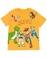 Disney Toddler Boys Pixar Toy Story Woody Buzz Lightyear Bo Peep Rex Athletic T-Shirt Mesh Shorts Outfit Set to