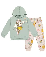 Disney Girls Minnie Mouse Mermaid Lilo & Stitch Fleece Hoodie Pants Outfit Newborn to (0-3 Months - 14-16)