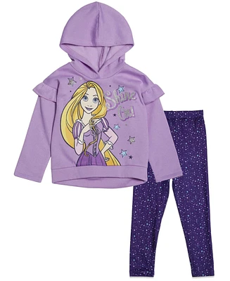 Disney Girls Princess Mulan Rapunzel Jasmine Ariel Belle Cinderella Tiana Tinker Pullover Hoodie Legging to