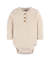 Gerber Baby Girls Henley Long Sleeve Bodysuits, 2-Pack