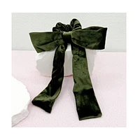 Headbands of Hope Velvet Bow Hair Tie in Green