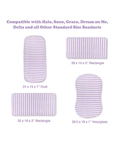 Bublo Baby Bassinet Sheet Set for Boy and Girl, 5 Pack, Universal Fitted Oval, Hourglass & Rectangle Mattress, Sheets.