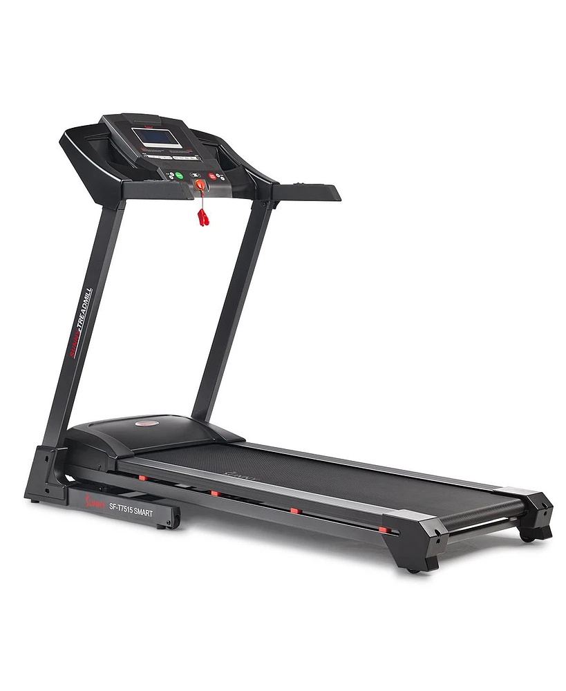 Sunny Health & Fitness Premium Smart Treadmill with Auto Incline, Dedicated Speed Buttons, Double Deck Technology, Digital Performance Display, Bmi Ca