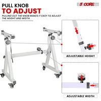 5 Core Keyboard Stand w Wheels Heavy Duty White Height Width Adjustable Z Style Digital Piano Stands Ks Z1 Wh Hd Whls