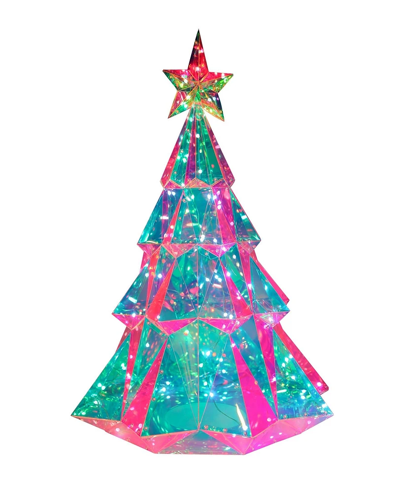 Kurt Adler Pre-Lit Multifunction Smart Holographic Christmas Tree, 25.5 Inches