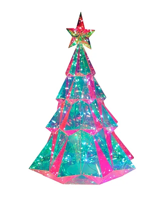 Kurt Adler Pre-Lit Multifunction Smart Holographic Christmas Tree, 25.5 Inches