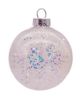 Kurt Adler Shatterproof Iridescent Glittered Ball Ornaments, 4-Piece Set