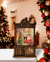 Kurt Adler Battery Operated Lighted Santa Fireplace Water Lantern House, 5.84 Inches