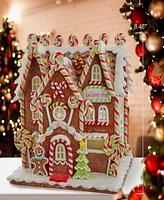 Kurt Adler Battery Operated Led Lighted Gingerbread Lollipop Shop, 8.46 Inches