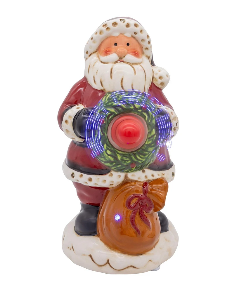 Kurt Adler Battery Operated Musical Santa Table Piece with Digital Propeller, 10 Inches