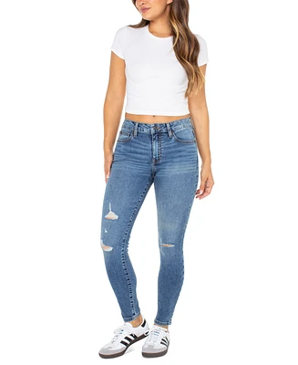 Celebrity Pink Juniors' Curvy Distressed Skinny Ankle Jeans