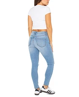 Celebrity Pink Juniors' Curvy Distressed Skinny Ankle Jeans