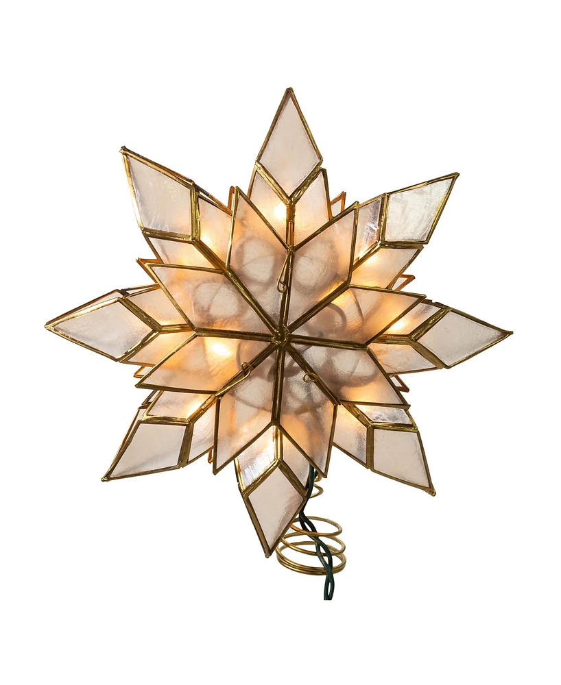 Kurt Adler 10-Light Led Capiz Clear Star Tree Topper