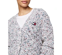 Tommy Jeans Women's Marled V-Neck Cardigan Sweater